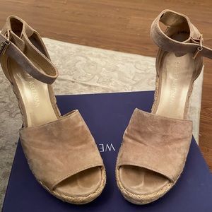 Stuart weitzman Suede  platform wedge open toe